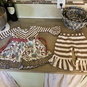 Mustard Pie baby girl outfit, size 12 mos